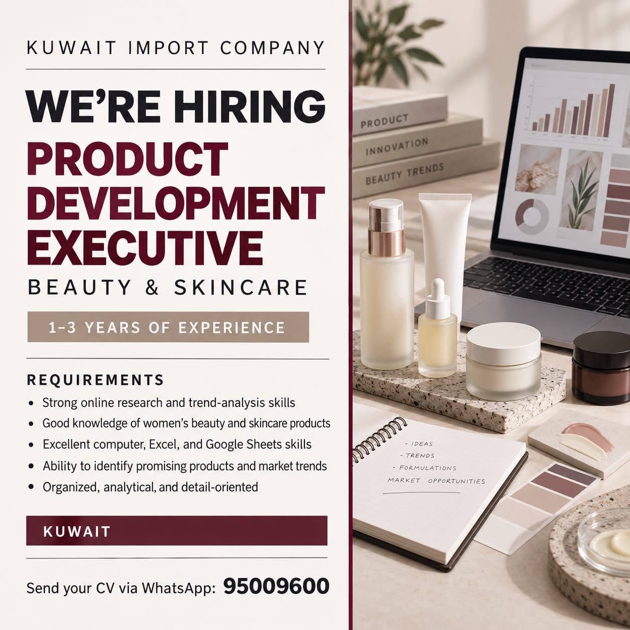 π Jobs in Kuwait | Product Development Executive β Beauty & Skincare
